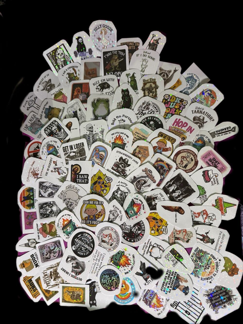 Piece Holographic Funny Sticker Pack, for water jugs and bottles